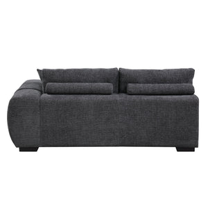 English Elm Chosen Gray Chenille Sectional Sofa Modular 2-Chaise with Ottoman, Toss Pillows, Pocket Coil Seats, 149"W x32"H B2726S00427