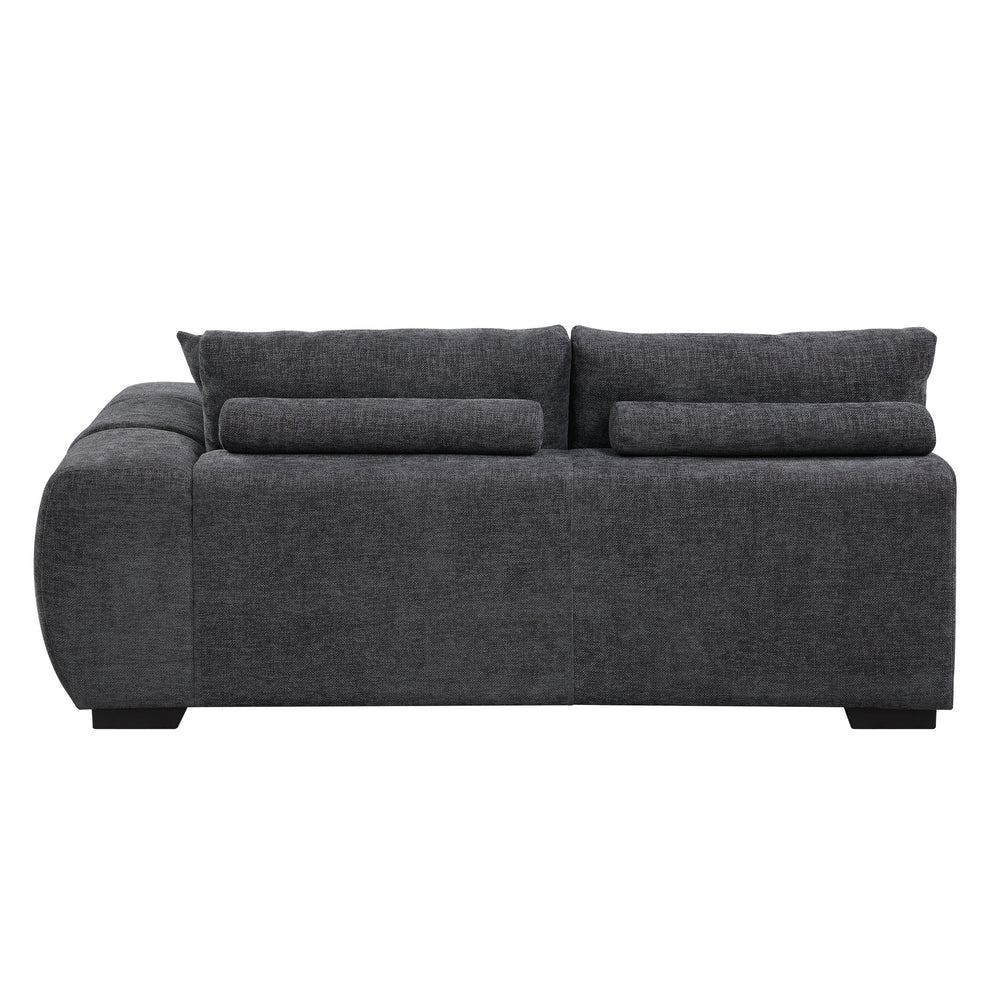 English Elm Chosen Chenille Sectional Sofa with Toss Pillows and Dual Chaises, Pocket Coil Seats, Durable Frame Gray 42.5 L x 83 W x 16.5 H B2726S00037