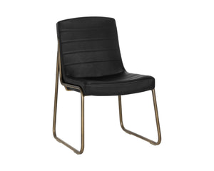 Sunpan Anton Dining Chair – Stylish Bravo Cream Faux Leather with Rustic Bronze Frame for Modern Spaces Vintage Black