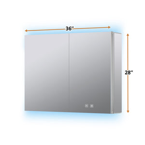 English Elm Corsica Double Door Led Medicine Cabinet with Defogger and Aluminum Frame for Bathrooms B2731P477801