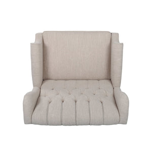 English Elm Christopher Knight Home® - Push Back Recliner Chair with Nailhead Trim and Tufted Wingback, Oversized Pushback Lounge Comfort Beige 64257.00BGE