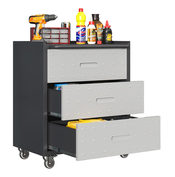 English Elm Heavy-duty Steel Garage Cabinet on Wheels with Locking Doors and Adjustable Shelves T2398P222835