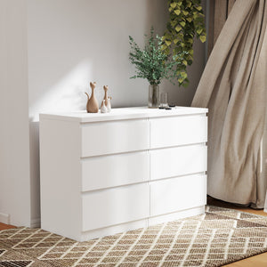 English Elm 19.7-inch Matte Finish 3 Drawer Nightstand Set of 2 Handle Free Modern Bedroom Storage White W3151S00079