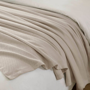 English Elm 1-piece King Cotton Woven Blanket Oeko-tex Certified Lightweight Layering Bedding Beige B035P408741