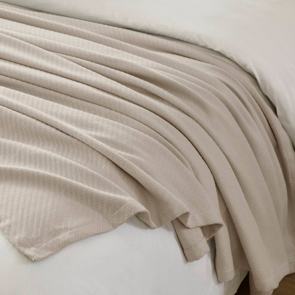English Elm 1-piece King Cotton Woven Blanket Oeko-tex Certified Lightweight Layering Bedding Beige B035P408741
