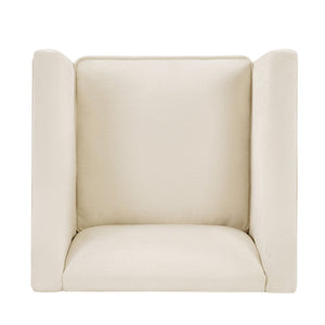 English Elm Modern Barrel Accent Chair Chenille Upholstered Wraparound Armchair for Any Room Beige N763P336531A