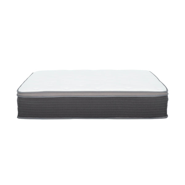 English Elm 12 12in Cal King Pocket Spring Hybrid Mattress - 12" Plush Euro Top Gel Memory Foam, Cool Supportive Comfort, Bed-in-a-Box, White/Gray B011P234651