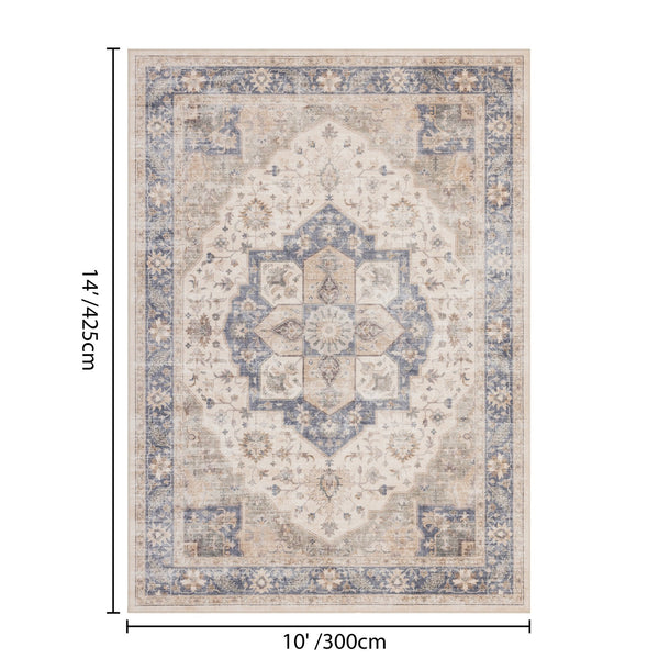 English Elm Premier Low Pile Ivory Area Rug Large Format Neutral Flatweave for Living Rooms B186P479389