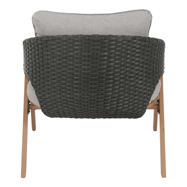 English Elm Christopher Knight Home® - Patio Weather-Resistant Wicker Chairs with Removable Water-Repellent Cushions, Durable Steel Frame Set Grey,Teak 39.5 L x 27 W x 16.5 H N776P271809L