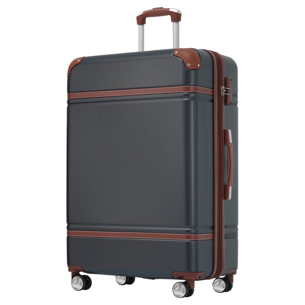 English Elm Hardshell Abs Suitcase Set with Duffel and Toiletry Bag Tsa Lock Spinner Wheels Black N732P193484B