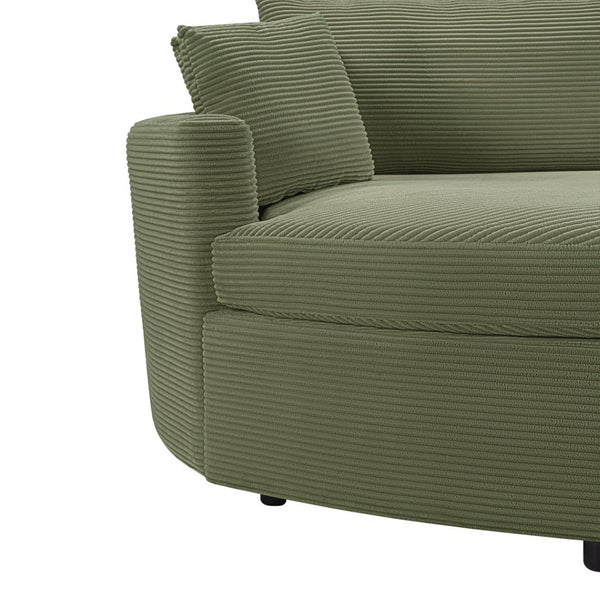 English Elm Oversized Double Chaise Lounge Sofa Bed With Usb Ports, Plush Comfort & Removable Pillows In Green N719S002160F-GIGA