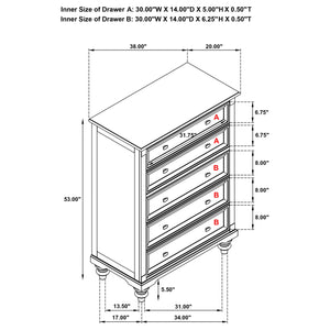 English Elm Berwick Five Drawer Chest with Oak Veneer and Gunmetal Hardware for Bedroom Storage B062P440099