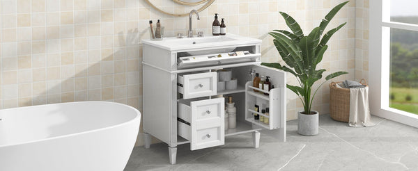 English Elm 30'' Modern Bathroom Vanity With Ceramic Sink, Soft-Close Drawers & Elegant Storage Solutions N710P206904K