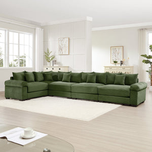 English Elm Oversized Modular Sectional Couch - Cloud-Like Comfort, Ergonomic Design, 18 Pillows, Easy Assembly! W714S01342-GIGA