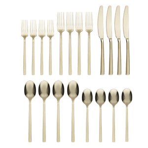 Lenox Cambridge Beacon Champagne Sand Mirror 20-Piece Flatware Set NO COLOR METAL 511720R