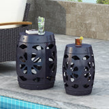 Christopher Knight Home® - Noble House - Sheila Outdoor Metal Side Tables - Set of 2