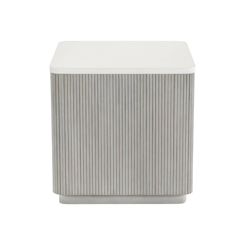 Bernhardt Bernhardt Colonnade Side Table With Faux Stone Top And Reeded Gmelina Base, Modern Accent Piece 458111