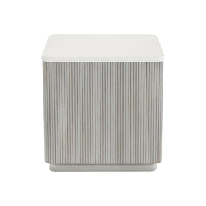 Bernhardt Bernhardt Colonnade Side Table With Faux Stone Top And Reeded Gmelina Base, Modern Accent Piece 458111