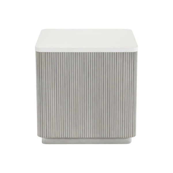 Bernhardt Bernhardt Colonnade Side Table With Faux Stone Top And Reeded Gmelina Base, Modern Accent Piece 458111