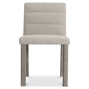 Bernhardt Bernhardt Monolith Side Chair With Channel-Tufted Upholstery, Wire-Brushed Oak Frame, Performance Fabric 343543