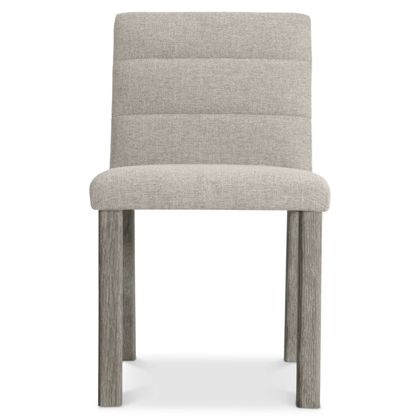 Bernhardt Bernhardt Monolith Side Chair With Channel-Tufted Upholstery, Wire-Brushed Oak Frame, Performance Fabric 343543