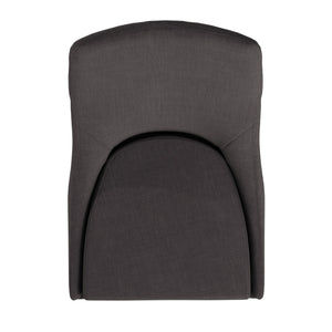 Homelegance By Top-Line Arnet Mid-Century Barrel Back Linen Dining Chairs (Set of 2) Dark Grey Rubberwood