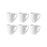 Tuscany Classics 6-Piece Bone China Mugs Set, Embossed Rims, Dishwasher Safe