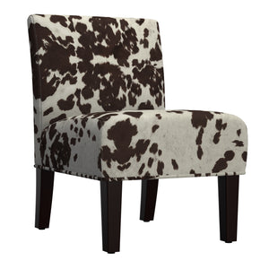 Homelegance By Top-Line Chayce Cowhide Fabric Accent Chair Brown Fabric