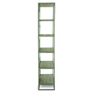 Bernhardt Bernhardt Alvar Etagere With Glazed Silver Frame & Morel Wood Shelves — Farmhouse Mid‑Century Display Charm 398812G