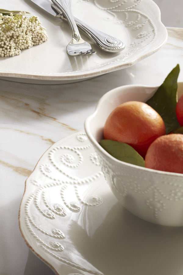 Lenox French Perle 12-Piece Plate & Mug Dinnerware Set White, WHITE STONEWARE 852578