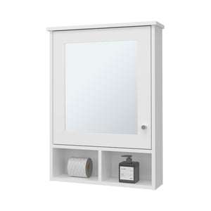 English Elm Poston Medicine Cabinet with Integrated Mirror, Wall-Mount, One Door, 3 Internal + 2 External Shelves Organized Storage for Bathroom B128P237156