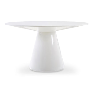 English Elm Otago 54 Inch Round Dining Table Geometric Base High Gloss Lacquer Modern Finish B2769S00007