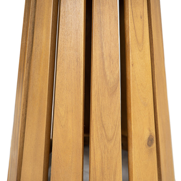 English Elm Outdoor Solid Acacia Hardwood Round Side Table for Patio Lounge and Living Spaces N772P378684T