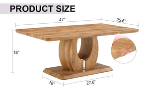 English Elm Modern modern simple luxury rectangular coffee table with sturdy base, easy-clean MDF, versatile use Wood W1151S01230