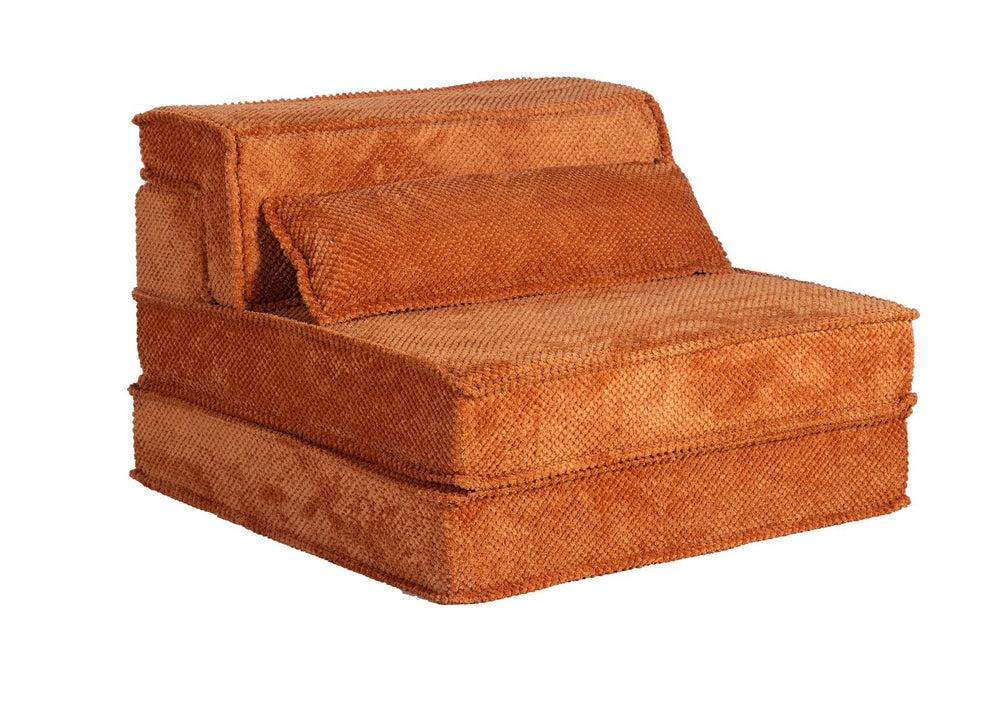 English Elm Compression Modular Sofa Bed - Cozy Orange Fleece, No Assembly, Versatile Design For Every Space! W3723P377145