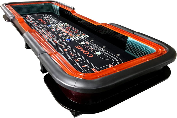 English Elm 12 Foot Casino Craps Table with Vinyl Rail Padded Rim and Regulation Dice Panels W2748S00065