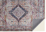 Feizy Rugs Percy Transitional Medallion Area Rug - Durable, Machine Washable, Stylishly Distressed Design For Any Space Ivory,Red,Pink Polyester,Cotton,Viscose Prc39amfmlt000f71