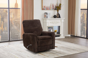 English Elm Man Wah Cozy Swivel Recliner In Rich Chocolate - Luxurious Upholstered Comfort For Home Relaxation B2707P311420