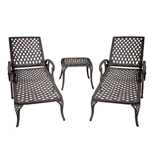 English Elm Aluminium Lounge Chair Set - 2-Piece, Adjustable, Weather-Resistant, Stylish Comfort For Outdoor Use W640P186312