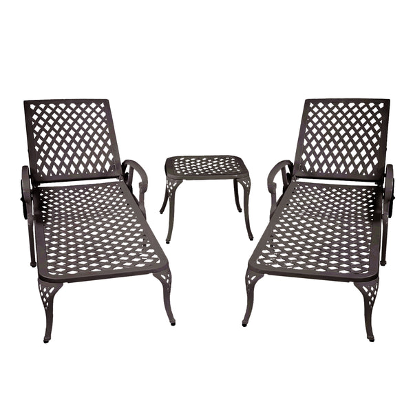 English Elm Aluminium Lounge Chair Set - 2-Piece, Adjustable, Weather-Resistant, Stylish Comfort For Outdoor Use W640P186312