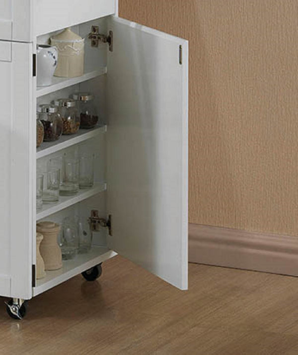 English Elm 1pc Modern Farmhouse Kitchen Cart with Butcher Block Top, 3 Doors, Drawers, Spice & Towel Racks B011P309156