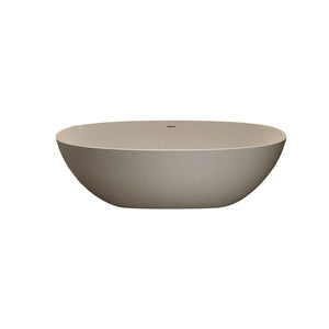 English Elm 71'' Resin Stone Freestanding Soaking Tub Sculptural Spa Bath with Polished Solid Surface W2753P425825