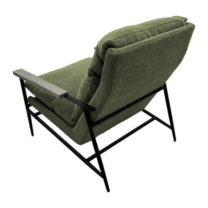 JLA Home Chapel Hill - Accent Chair Mid-Century Modern Upholstered with Red Oak Arms, High-Density Foam & Sturdy Steel Frame Green CH100-0050