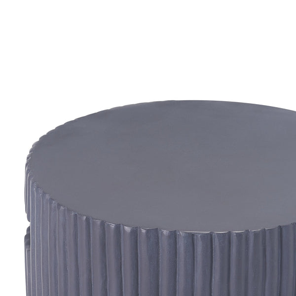 English Elm 17x19.9 Mgo Concrete Propane Tank Cover Outdoor Side Table with Metal Base Gray N772P409042G