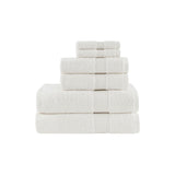 Madison Park Organic Modern/Contemporary 6 Piece Organic Cotton Towel Set MP73-6182 White