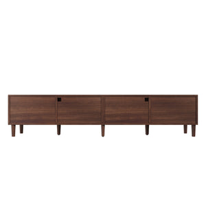 English Elm 86 Inch Rattan Media Console with Led Lighting Two Drawers Modern Living Room Tv Stand N710P438977P