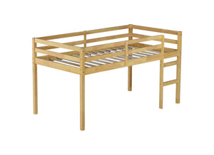 English Elm Solid Twin Loft Bed with Ladder and Reinforced Slats for Storage-Friendly, Space-Saving Bedrooms Natural W504P190954