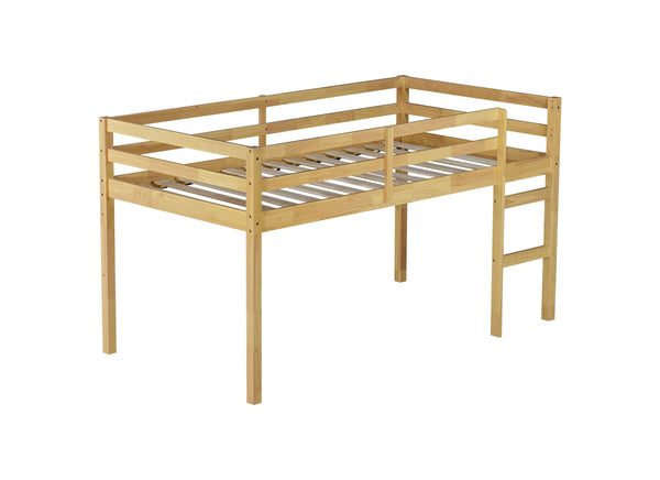 English Elm Solid Twin Loft Bed with Ladder and Reinforced Slats for Storage-Friendly, Space-Saving Bedrooms Natural W504P190954