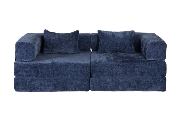 English Elm Compression Convertible Floor Sofa Bed – Stylish Chenille Loveseat, Easy Setup, Ideal For Small Spaces W3723P345645
