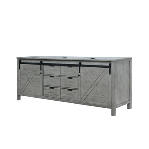 English Elm Ash Grey Double Bath Vanity - 84" W Modern Design With Ample Storage & Soft-Close Drawers B2731P260091